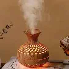Humidificador Flor Rgb Aromas Madera Esencia De Regalo